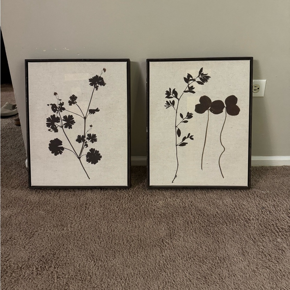 Floral Silhouette Wall Art Set